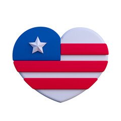 American independence day icon 3d illustration