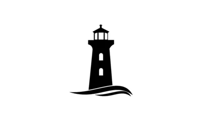 Fotobehang lighthouse silhouette vector © rian