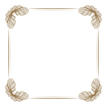 Vector squate floral frame. Greeting card or invitation template.