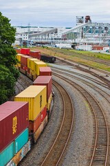freight train with freight containers