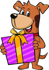 Cartoon style cute dog. Colorful illustrations for all kinds of designs. isolated on a white background