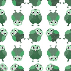 Obraz premium Cartoon seamless owl pattern for kids and fabrics and wrapping paper and notebooks and hobbies