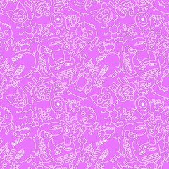 Kids seamless aliens and monsters pattern for fabrics and textiles and packaging and wrapping paper and notebooks