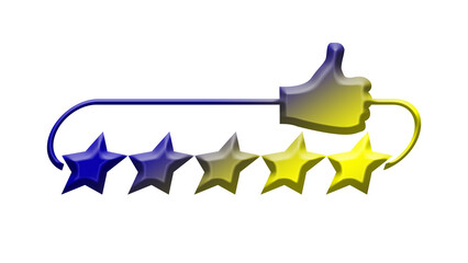 the Five stars rating an icon, illustration