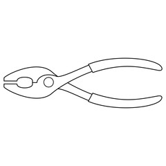 pliers line vector illustration