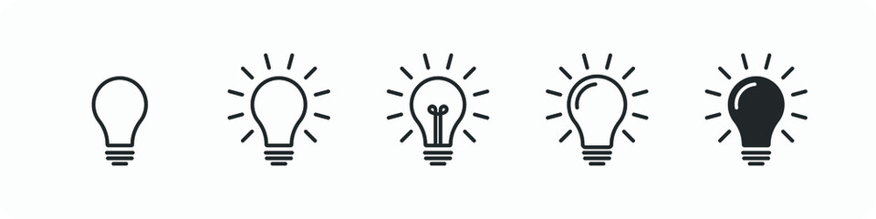  Set of idea sign icon. Bulb icon collection EPS10 - Stock Vector