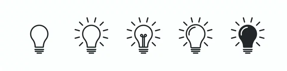 Foto op Plexiglas  Set of idea sign icon. Bulb icon collection EPS10  - Stock Vector © AJEN Stock