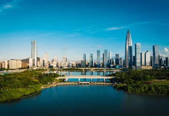 Fototapeta premium Aerial view of landscape in Shenzhen city,China