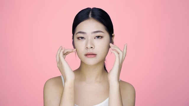 Unhappy millennial lady dissatisfied with skin condition, thinking of professional skincare products or cosmetologist meeting.