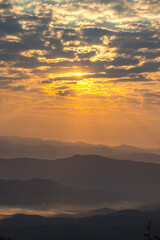 Beautiful landscape in the morning at Doi Samer Dao,Sri Nan National Park,Na Noi,Nan province,Northern Thailand.(selective focus)