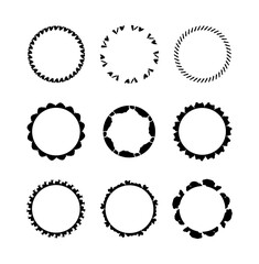 set of black and white frames