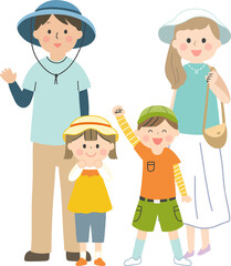 アウトドアな感じのファミリー