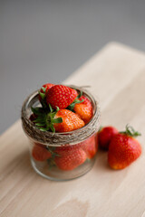 strawberries in a glass
