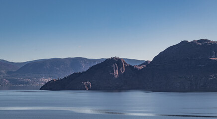 View of Okanagan Lake Peachland British Columbia Canada near Kelowna. Beautiful summer landscape at...