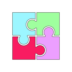 puzzles pieces game to idea solution