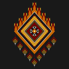 Fototapeta na wymiar Geometric ethnic pattern art. American, Mexican style. Background Aztec tribal ornament. Design for fabric, clothing, textile, logo, symbol.