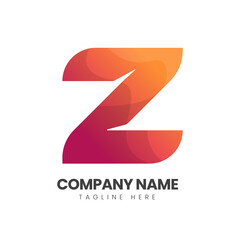 letter z colorful gradient logo design template