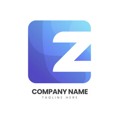 letter z colorful gradient logo design template