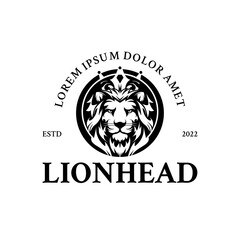 Crowned Lion Vintage Emblem Logo