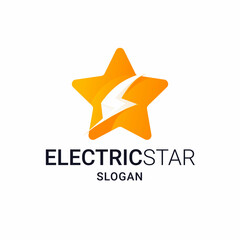 Star and Lightning Logo Gradient
