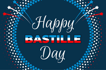 Bastille Day banner or header. July 14th France national holiday celebration. Vector illustration.
