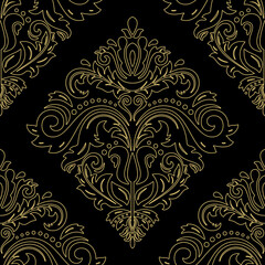 Orient classic pattern. Seamless abstract background with vintage golden think elements. Orient background. Ornament for wallpaper and packaging