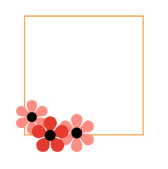 Gold Frame with Pink Flowers