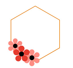 Gold Frame with Pink Flowers