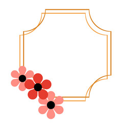 Gold Frame with Pink Flowers