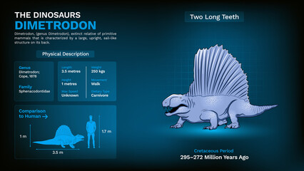 Description and Physical Characteristics of Dimetrodon -Vector Illustration © BonkersArt