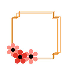 Gold Frame with Pink Flowers