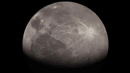 Ganymede one of the biggest moons of planet Jupiter.