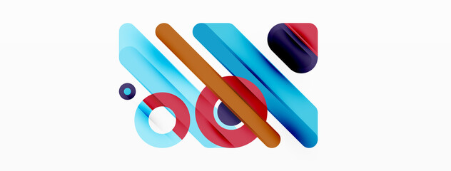 Creative geometric wallpaper. Minimal lines and circles background