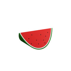3D Illustration Of Watermelon Slice Icon.