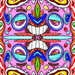 Face illustration flat design style cute vector illustration