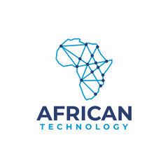 Fototapeta premium Africa technology company logo design
