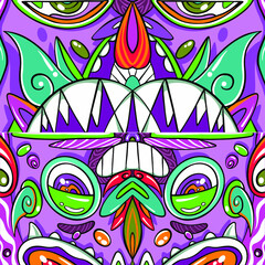 Face illustration flat design style cute vector illustration