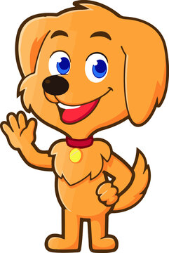 Cartoon style cute dog. Colorful illustrations for all kinds of designs. isolated on a white background