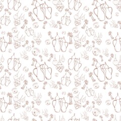 Arabian style travel set icon collection seamless pattern Arabian texture