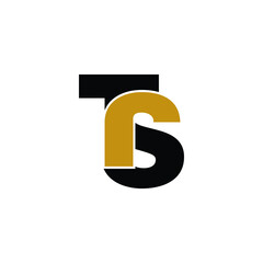 Letter TS simple logo design vector