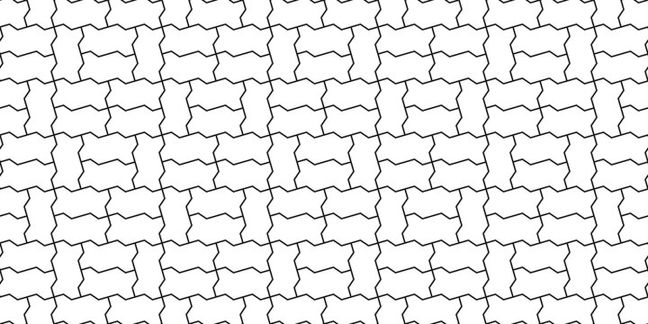 Zig zag shape paving blocks design. Seamless landscape outdoor bricks pattern in vector se no.5