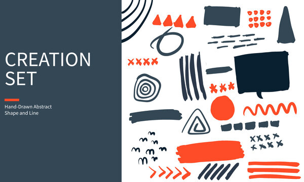 24 Hand Drawn Abstract Shape and Line