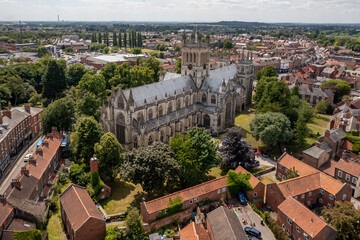 Aerial view of Selby Abbey in North Yorkshire