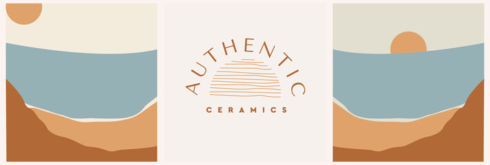 Abstract symbol of handicrafts and craft boutiques. Vector design of linear logo or emblem template - mysterious boho style.