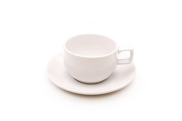 White ceramic cup for coffee or tea isolated on white