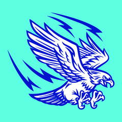 Fototapeta na wymiar Flying Eagle Mascot Illustration