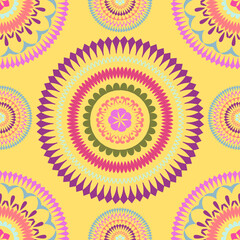 Oriental mandala seamless ornamental pattern