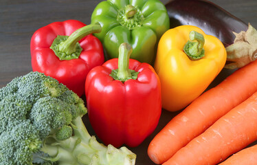 Heap of colorful assorted fresh vegetables for the concept of WELL_BEING