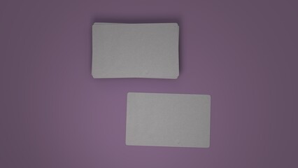 card 3d render mockup on the floor.