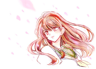 前を向く女子学生